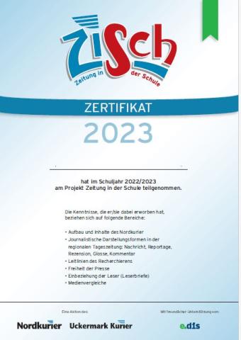 Zertifikat 2023